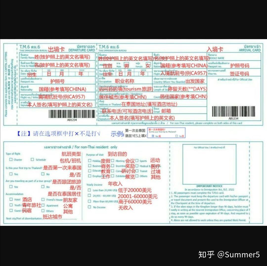 泰国落地签证申请表下载攻略