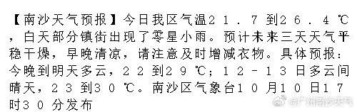 沙洲镇天气预报更新通知